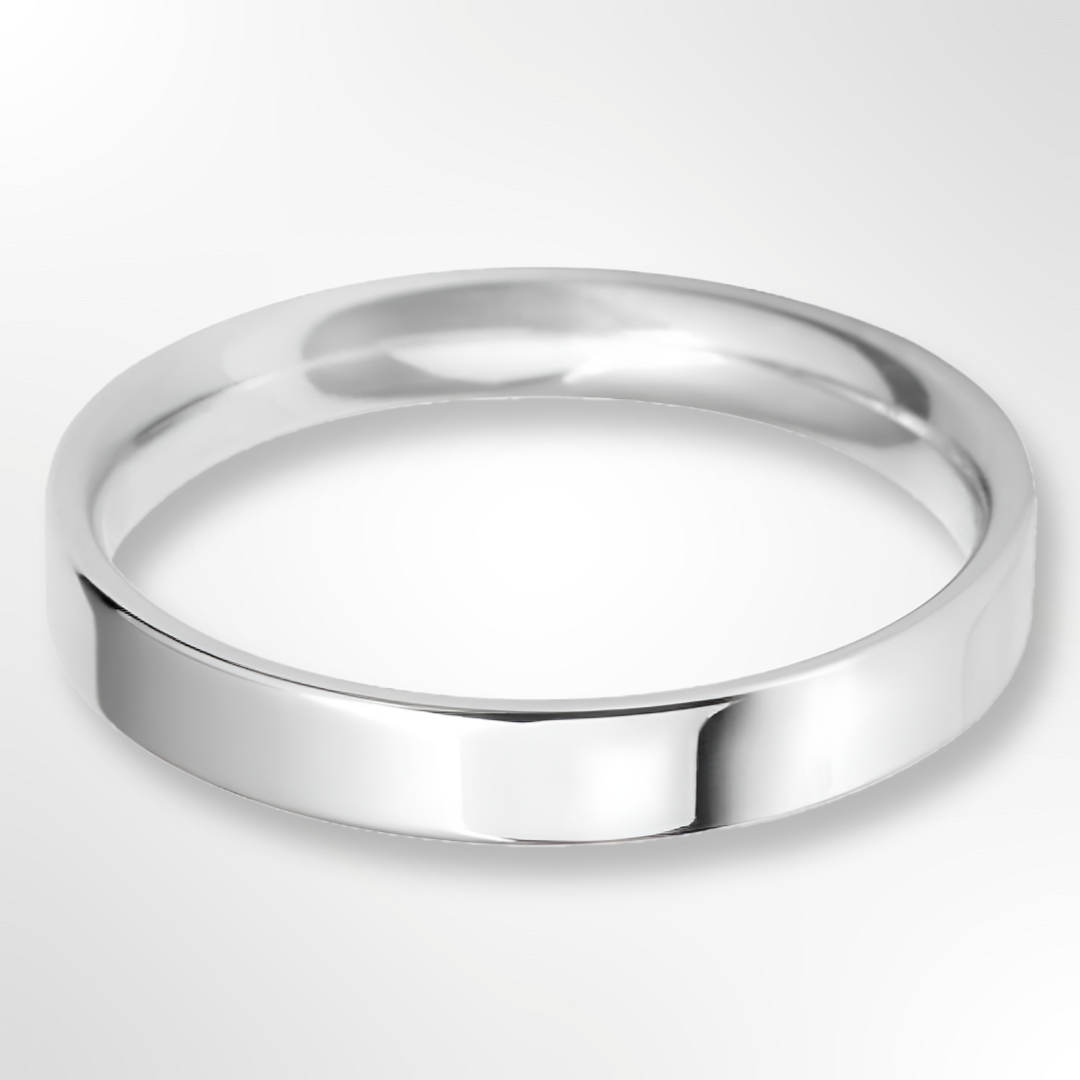 Light Flat Court Wedding Ring Platinum 3.0mm