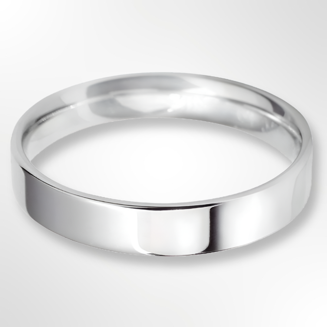 Light Flat Court Wedding Ring Platinum 4.0mm