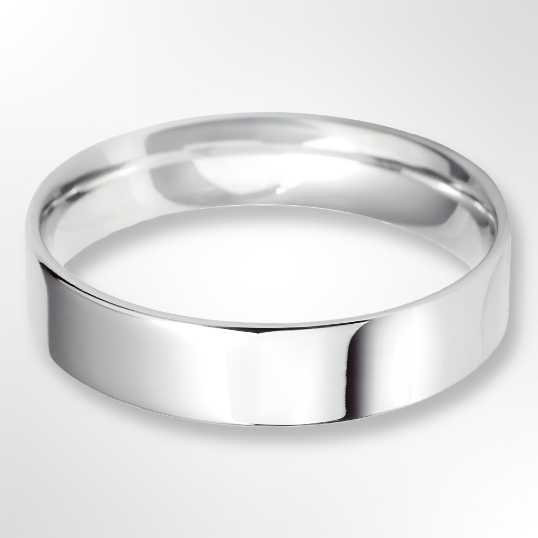 Light Flat Court Wedding Ring Platinum 5.0mm
