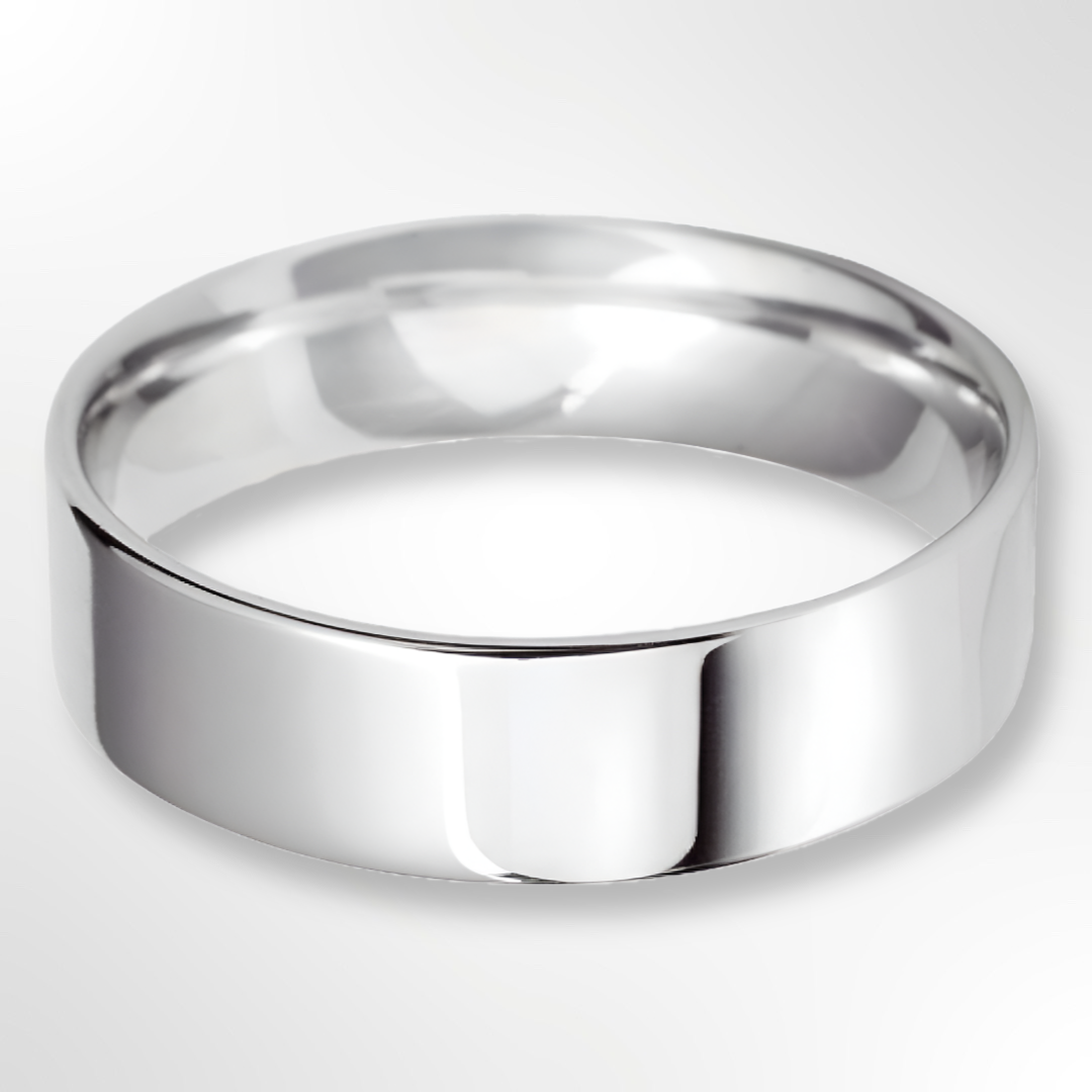 Light Flat Court Wedding Ring Platinum 6.0mm