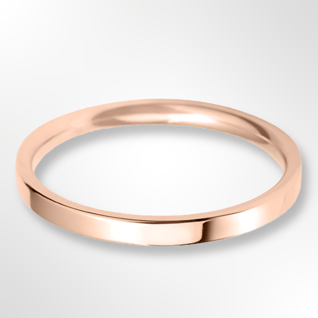 Light Flat Court Wedding Ring Rose Gold 2.0mm