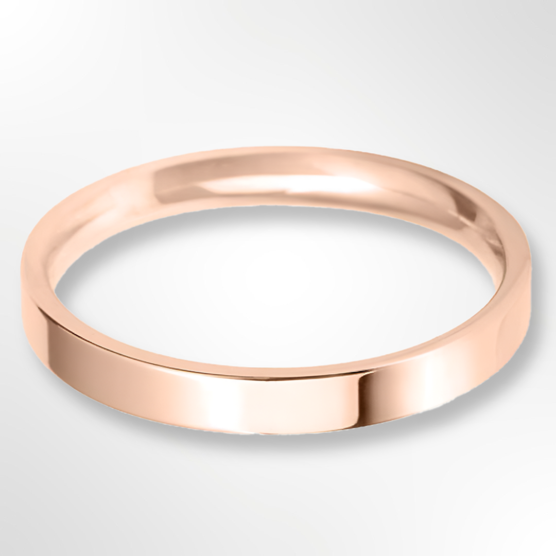 Light Flat Court Wedding Ring Rose Gold 2.5mm