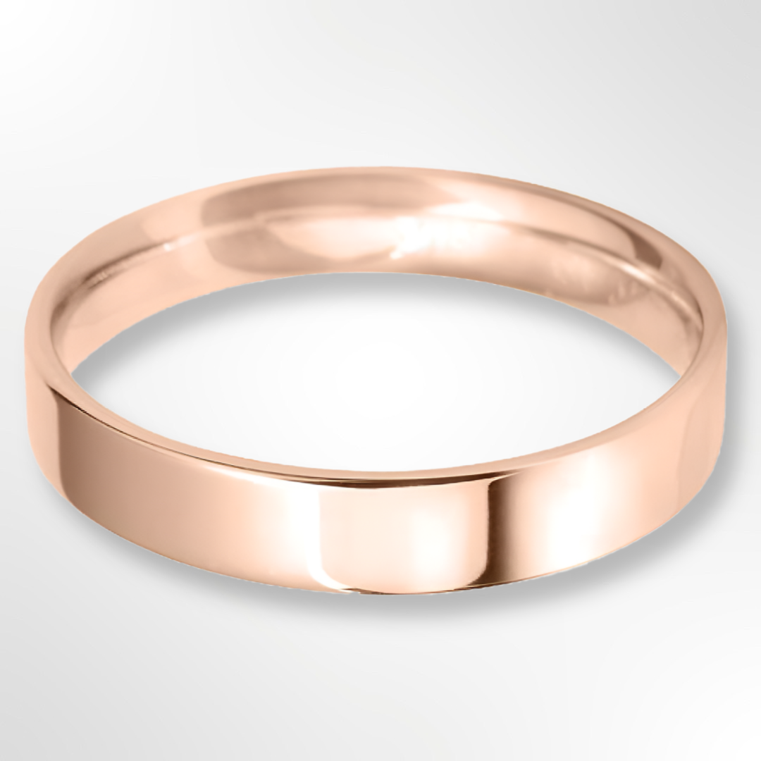 Light Flat Court Wedding Ring Rose Gold 4.0mm