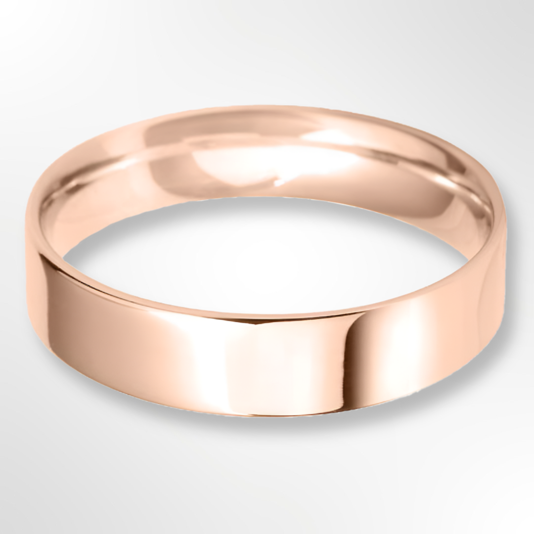 Light Flat Court Wedding Ring Rose Gold 5.0mm