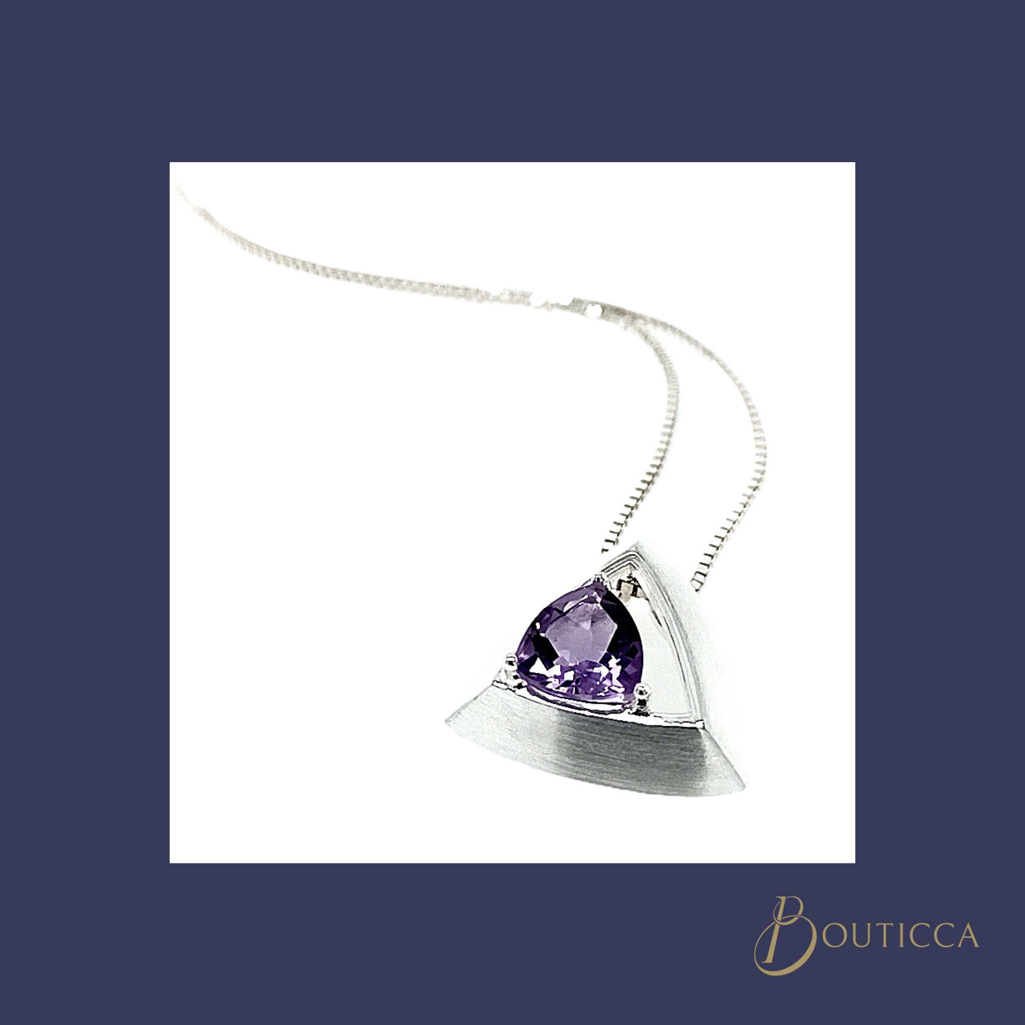 Amethyst Triangle Pendant Necklace
