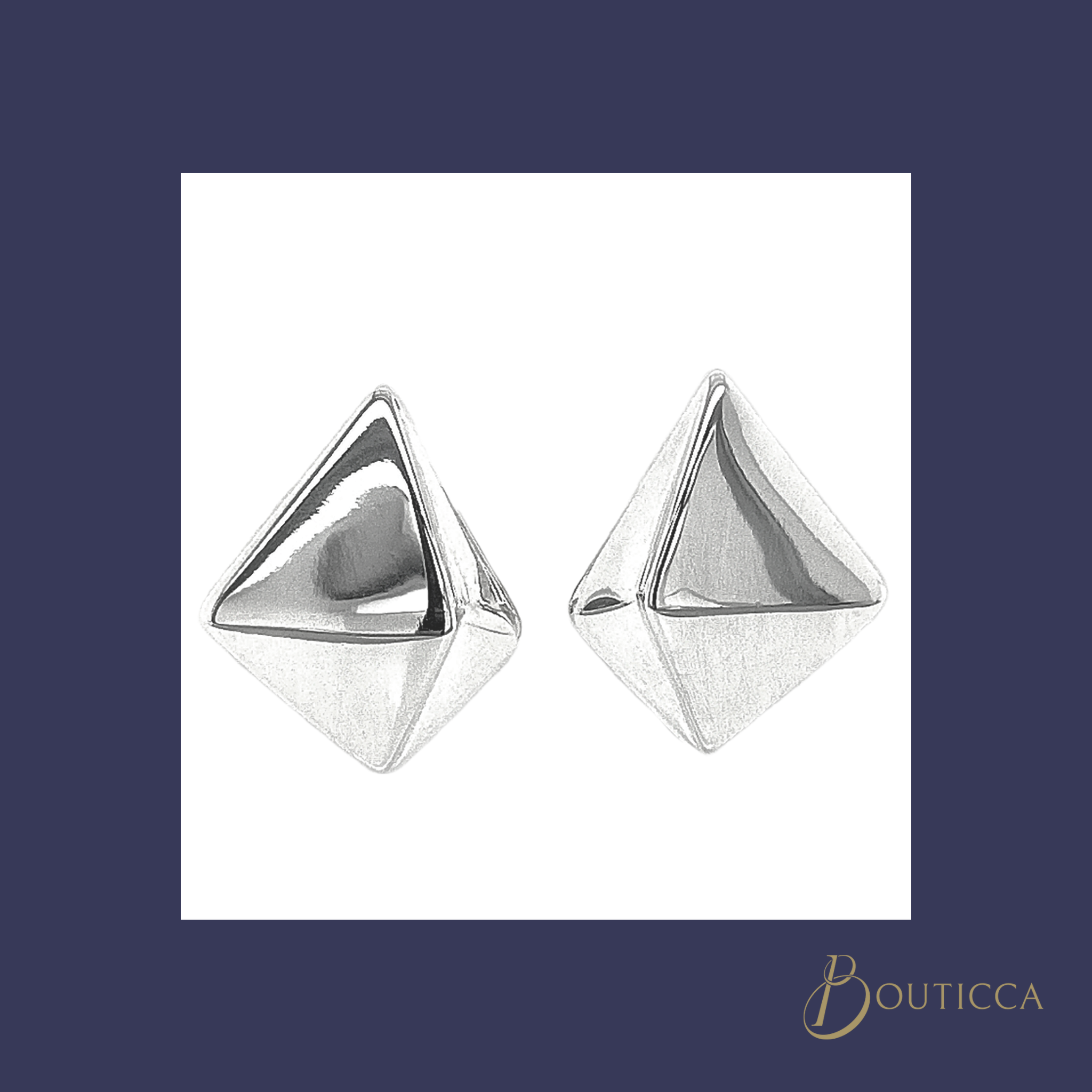 Silver Pyramid Stud Earrings