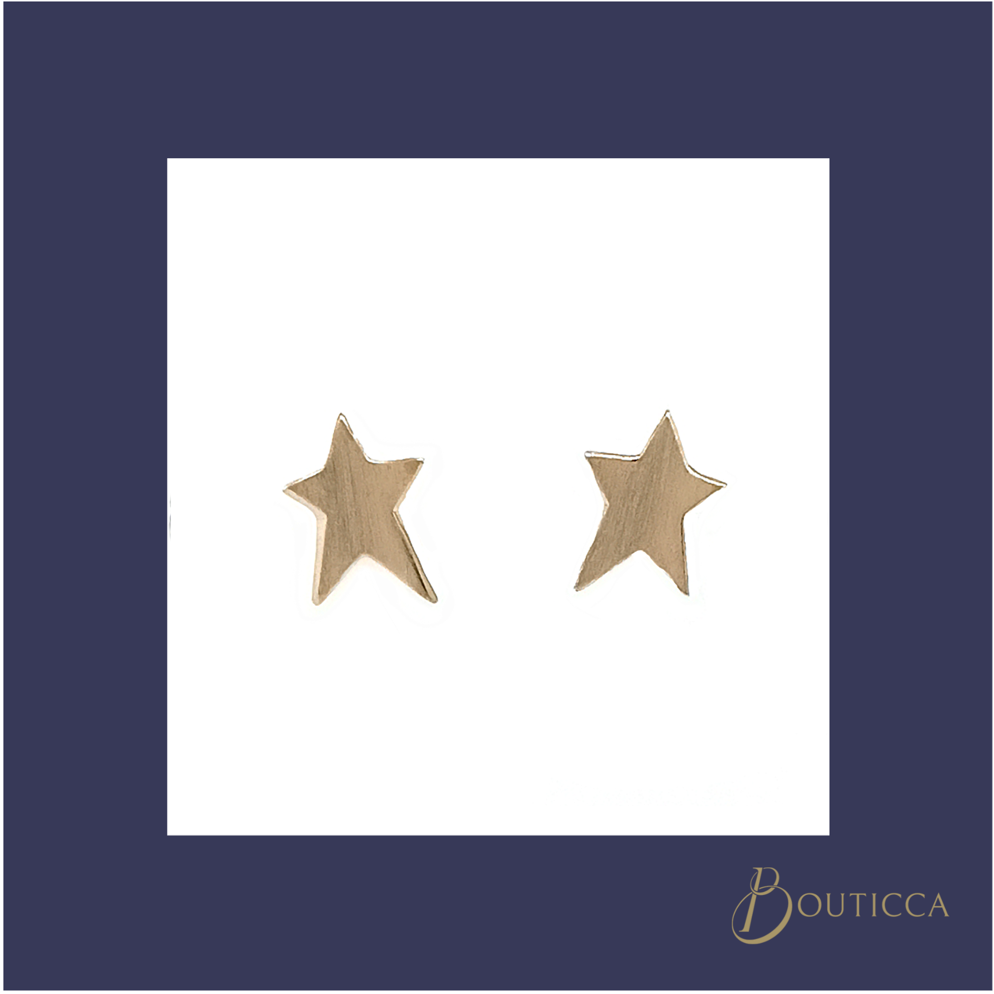 Gold Plated Star Stud Earrings with a satin finish