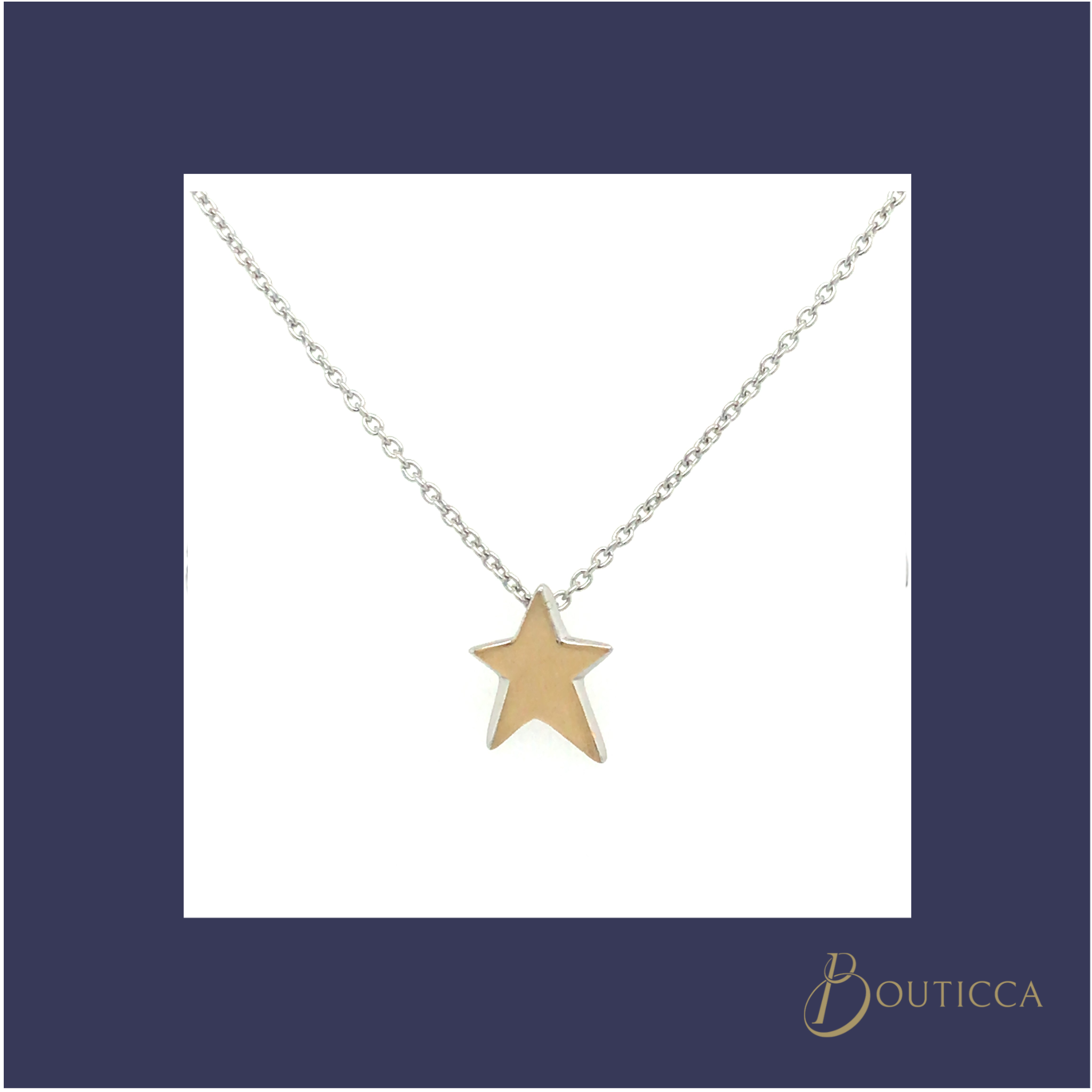Gold Plated Star Pendant Necklace with a satin finish