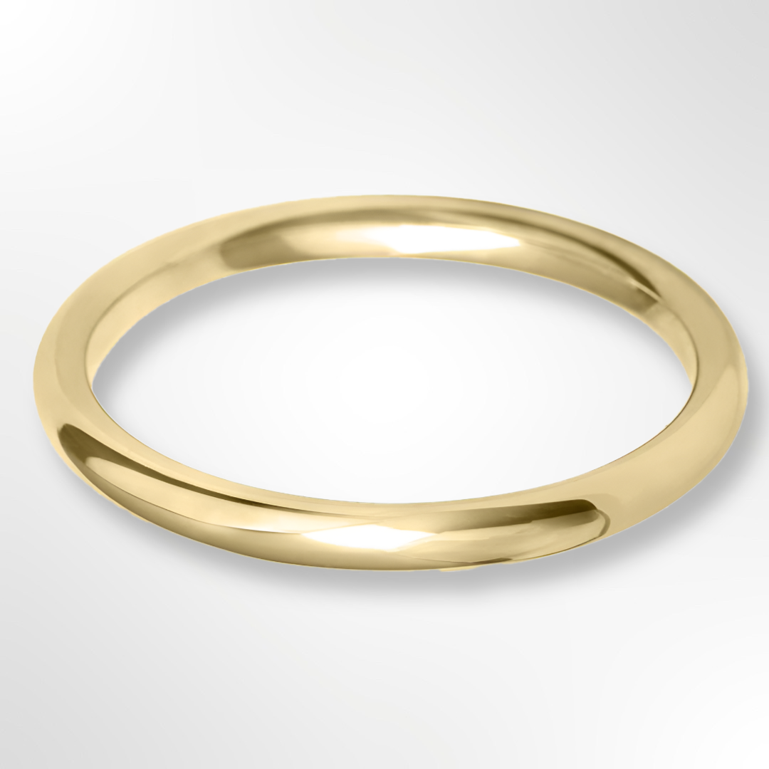 Light Paris Profile Wedding Ring Yellow Gold 2.0mm