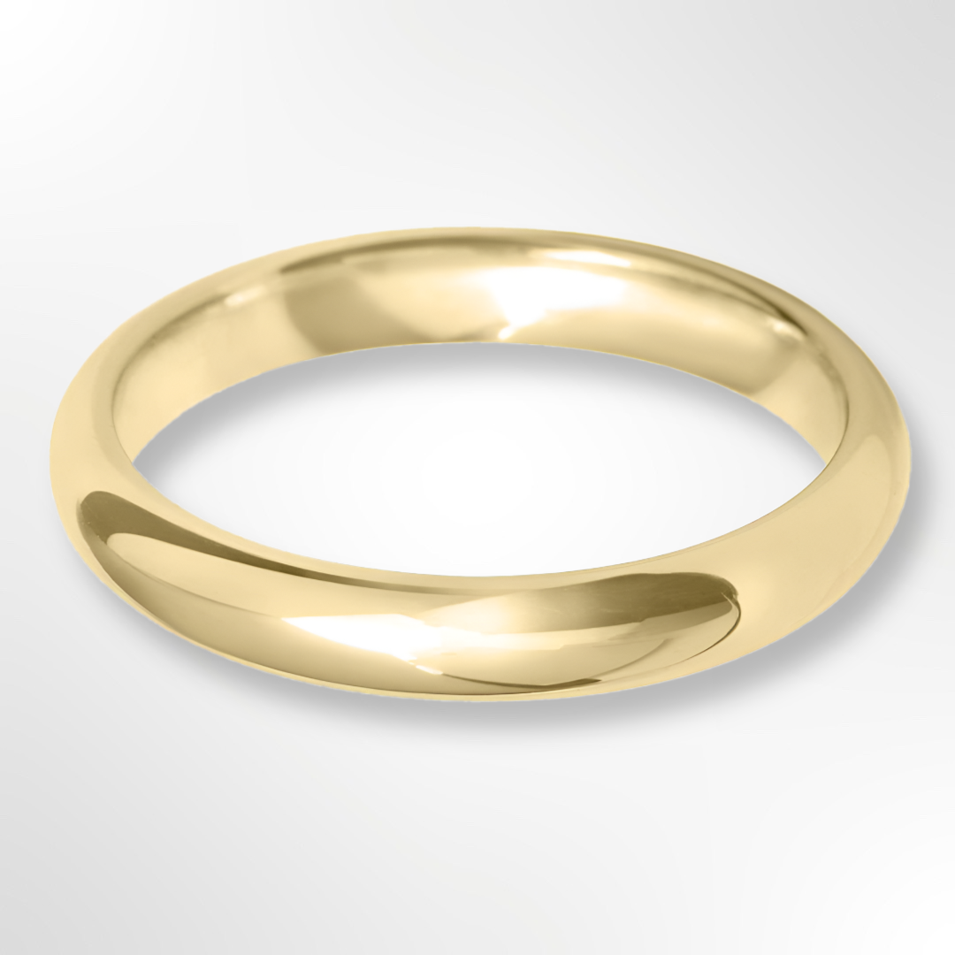 Light Paris Profile Wedding Ring Yellow Gold 3.0mm