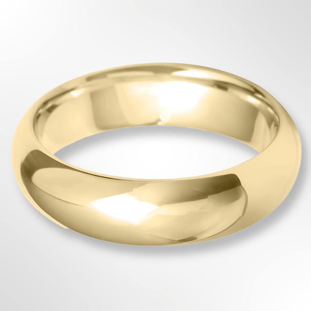 Light Paris Profile Wedding Ring Yellow Gold 6.0mm