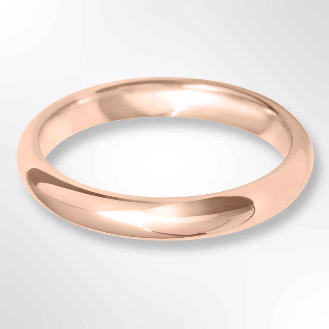 Light Paris Profile Wedding Ring Rose Gold 3.0mm