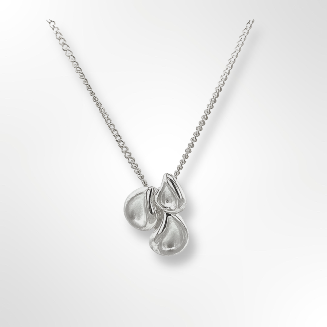 Sterling Silver Triple Teardrop Pendant Necklace