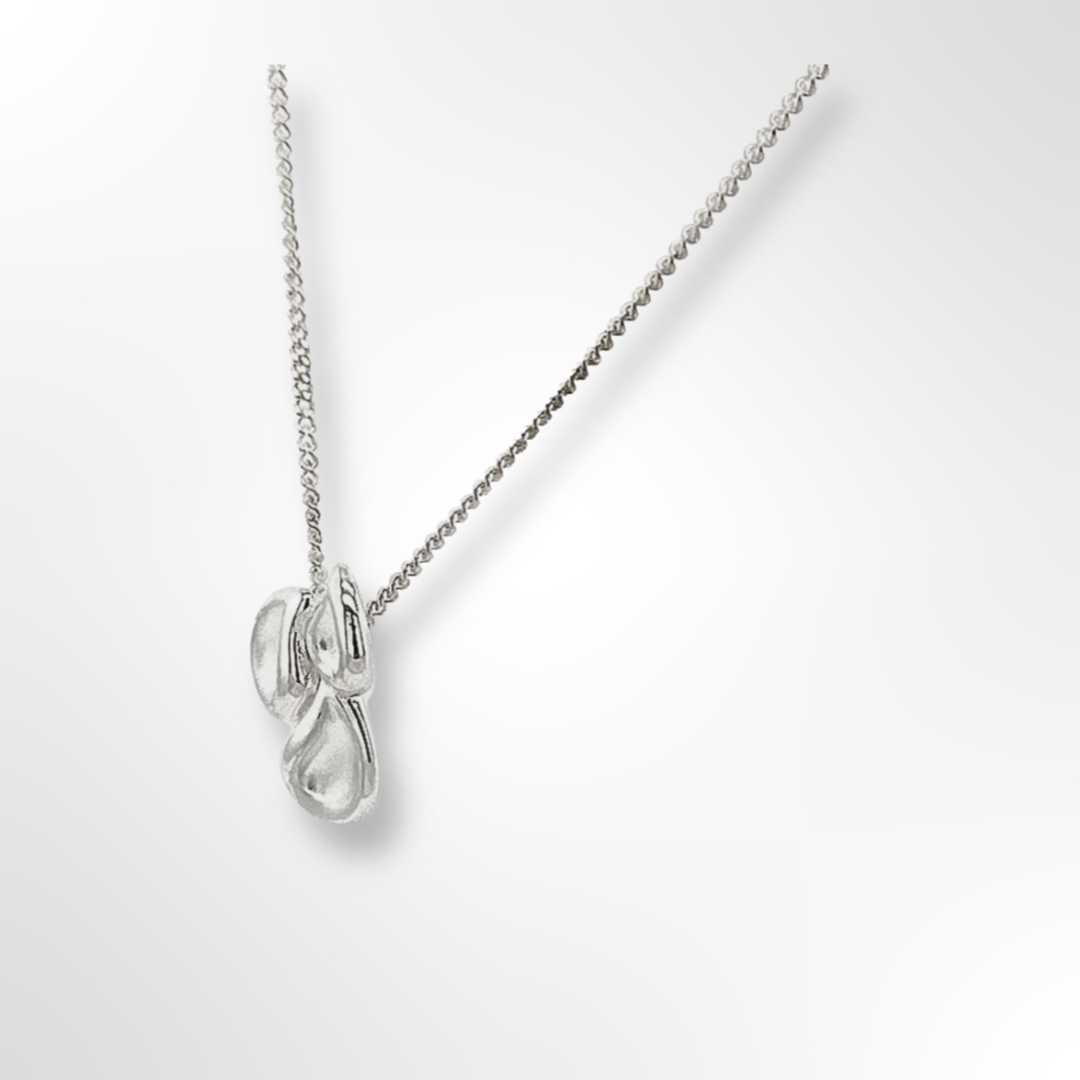 Sterling Silver Triple Teardrop Pendant Neckalce