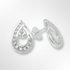 Silver Satin CZ Curl Stud Earrings