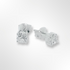 Sterling Silver Round Cubic Zirconia 4 Claws Set Stud Earrings
