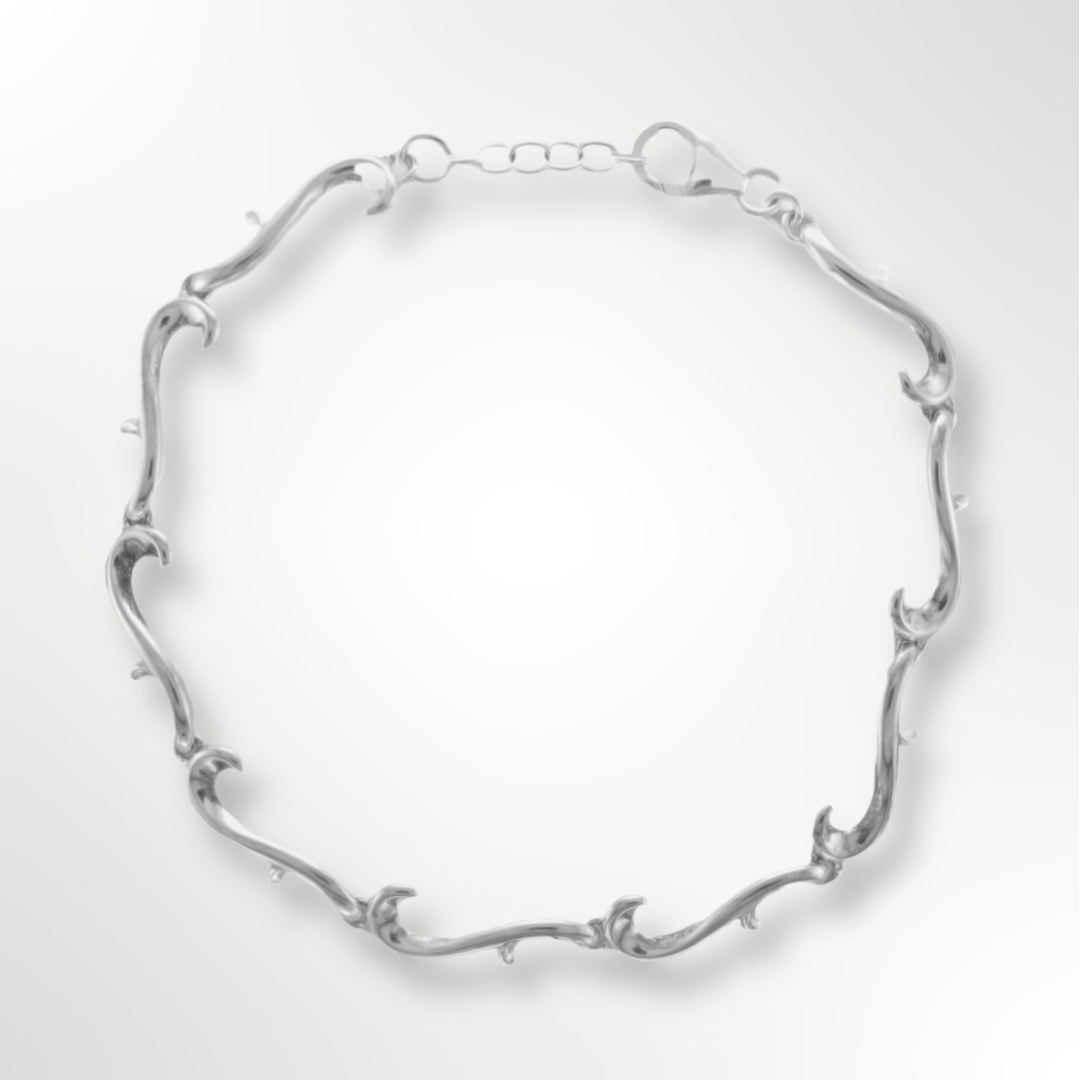Sterling Silver Polished Tendril Link Bracelet