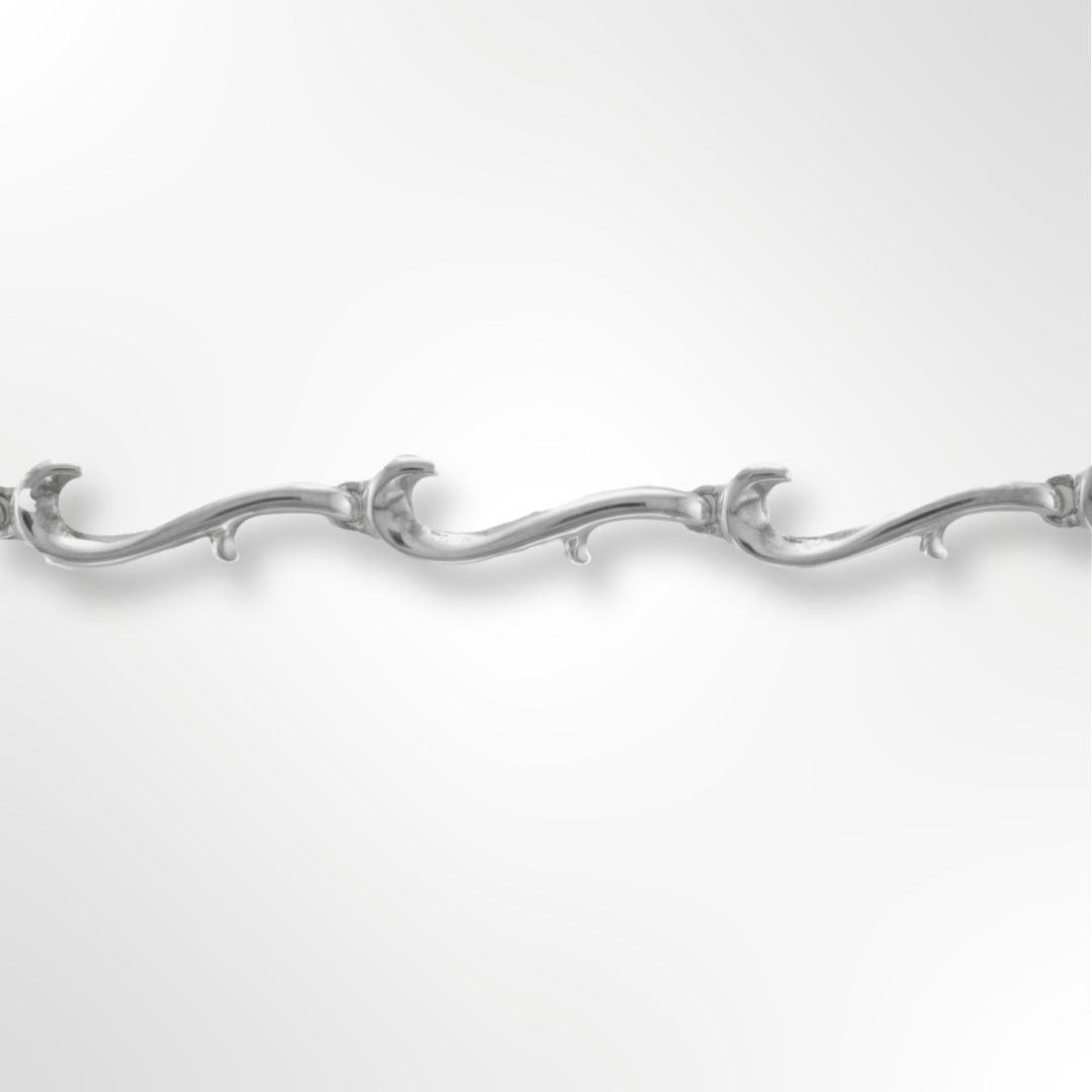 Sterling Silver Polished Tendril Link Bracelet