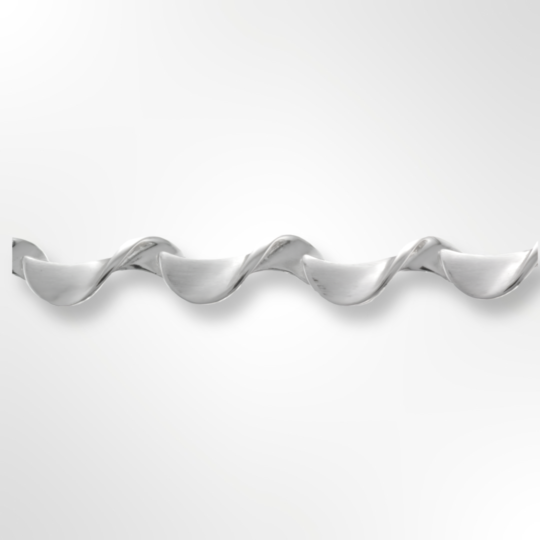 Sterling Silver Satin/Polished Wave Bracelet