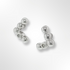Sterling Silver Diamond Chevron Shaped Stud Earrings