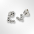 Sterling Silver Diamond Chevron Shaped Stud Earrings