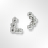 Sterling Silver Diamond Chevron Shaped Stud Earrings