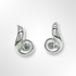 Silver Diamond Curl Earrings