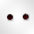 Sterling Silver Round Garnet 4 Claws Set Stud Earrings