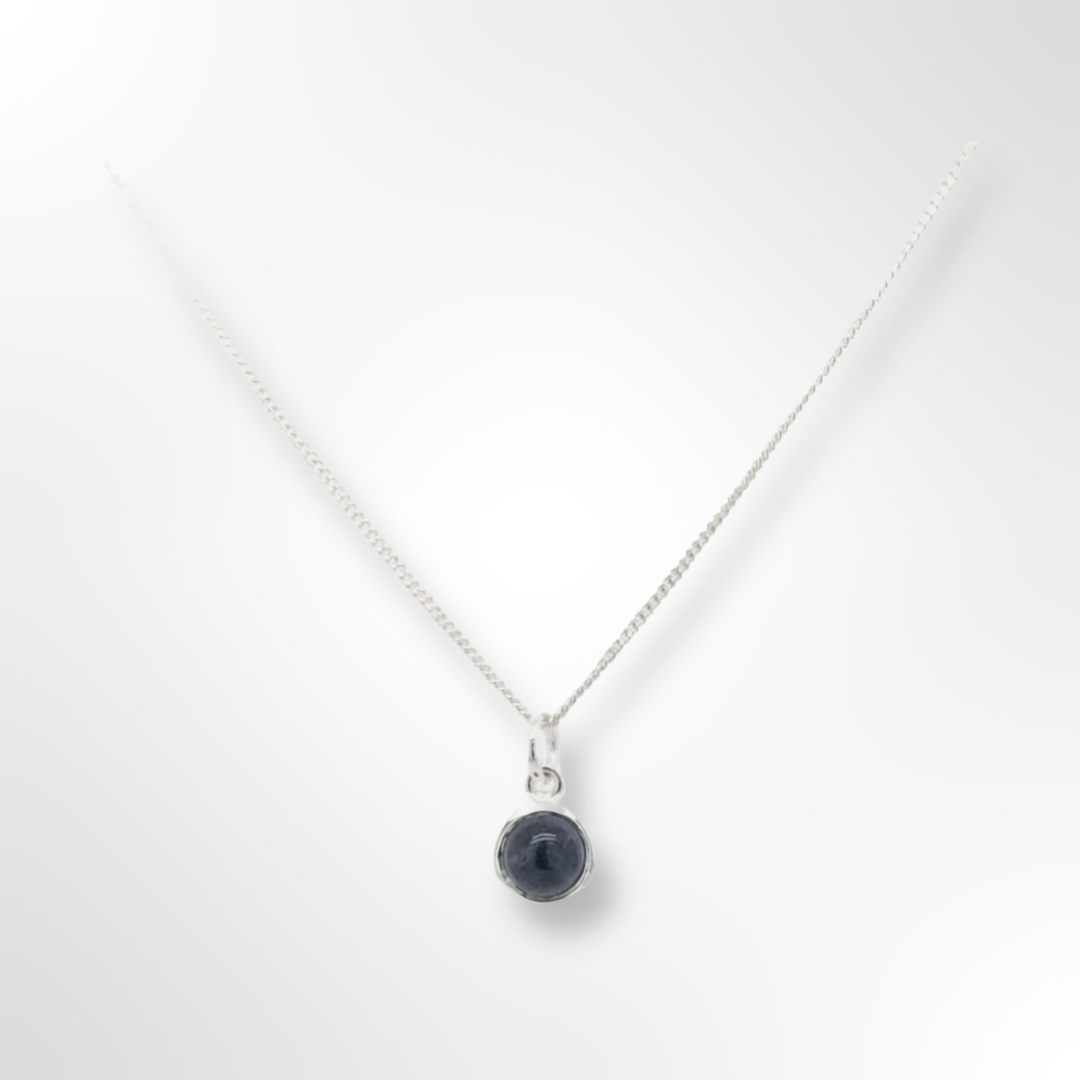 Sterling Silver Iolite Pendant Necklace
