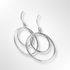 Sterling Silver Polished Fine Double Ring Drop Earring