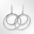 Sterling Silver Polished Fine Double Ring Drop Earring