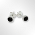 Silver Round Black Onyx Stud Earrings