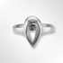 Sterling Silver Satin & Polish Open Tear Ring