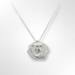 Sterling Silver Matt and Polished Rose Flower Pendant Necklace