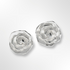 Sterling Silver CZ Matt and Polished Rose Stud Earrings