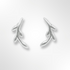 Sterling Silver Satin Finish Twig Design  Stud Earrings