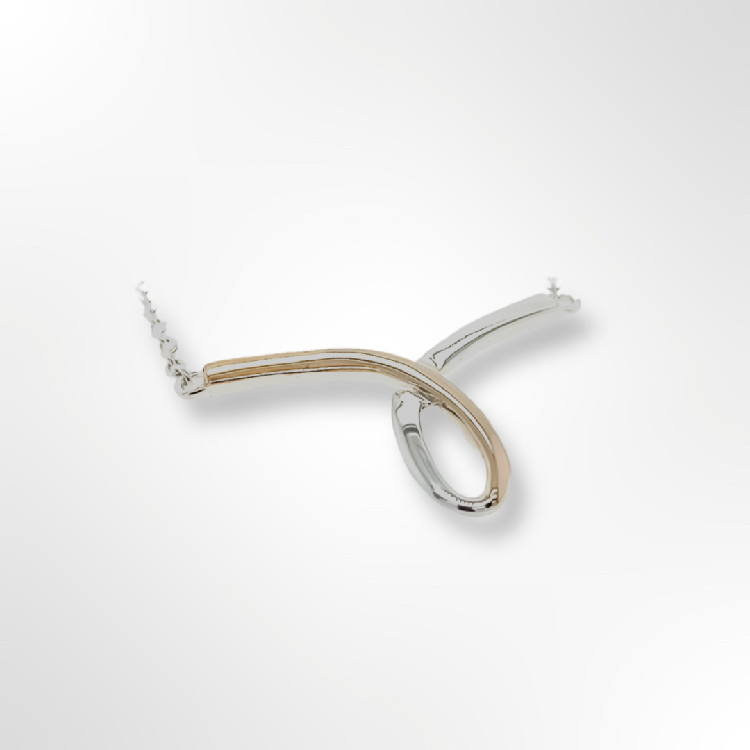 Sterling Silver and 9ct Gold Loop Necklace