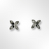 Sterling Silver 4 Petal Flower Stud Earrings