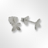 Sterling Silver 4 Petal Flower Stud Earrings
