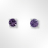 Sterling Silver Round Amethyst 4 Claws Set Stud Earrings 