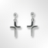 Sterling Silver Curved Cross Design Drop Earrings