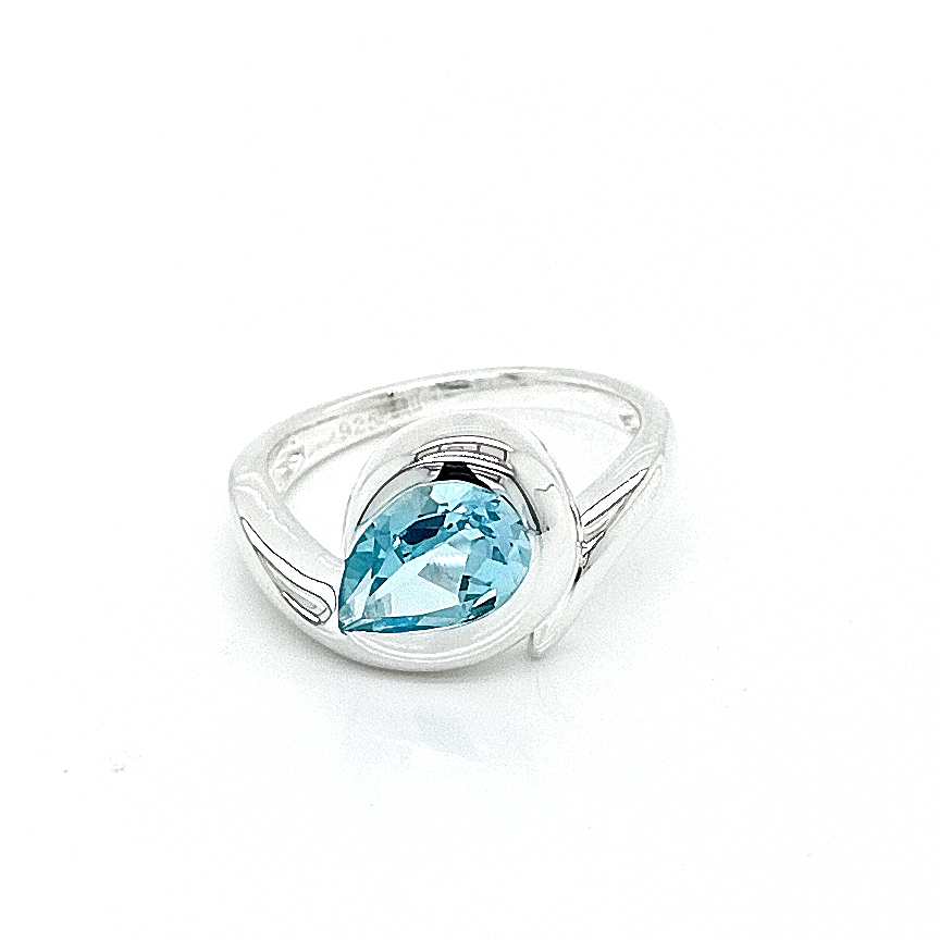 Silver Perrie Blue Topaz Ring