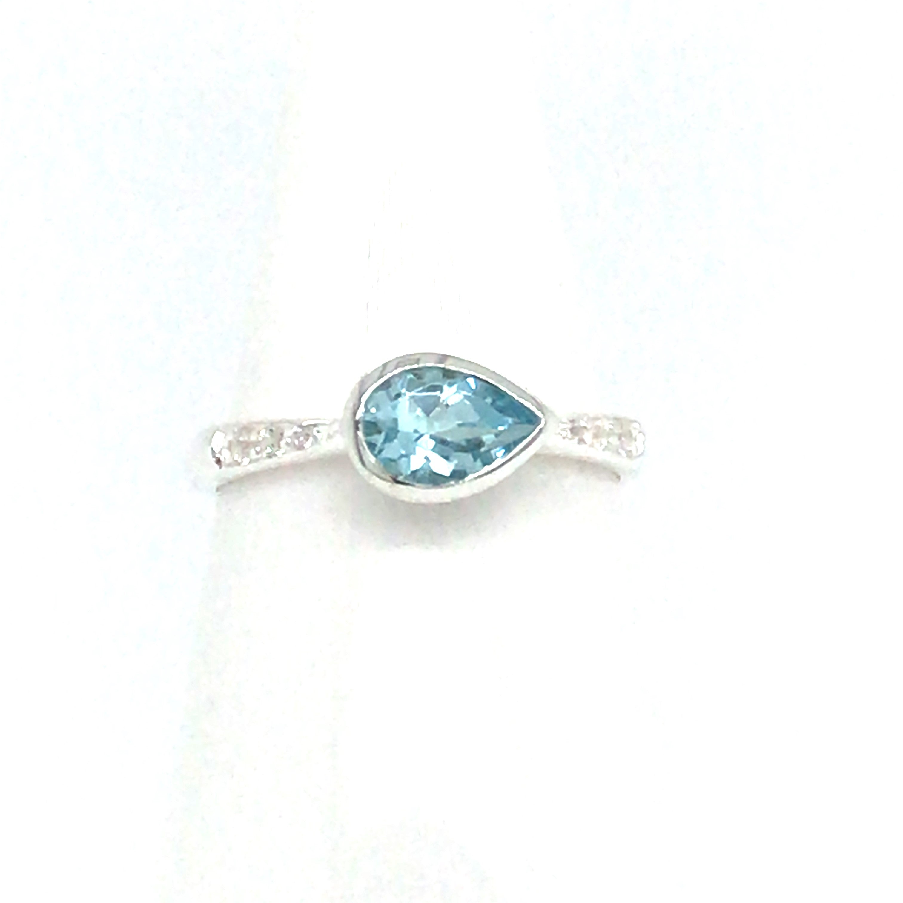 Silver Sade Blue Topaz & Zircon Ring