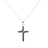Silver Polished Curved Cross Pendant on Chain