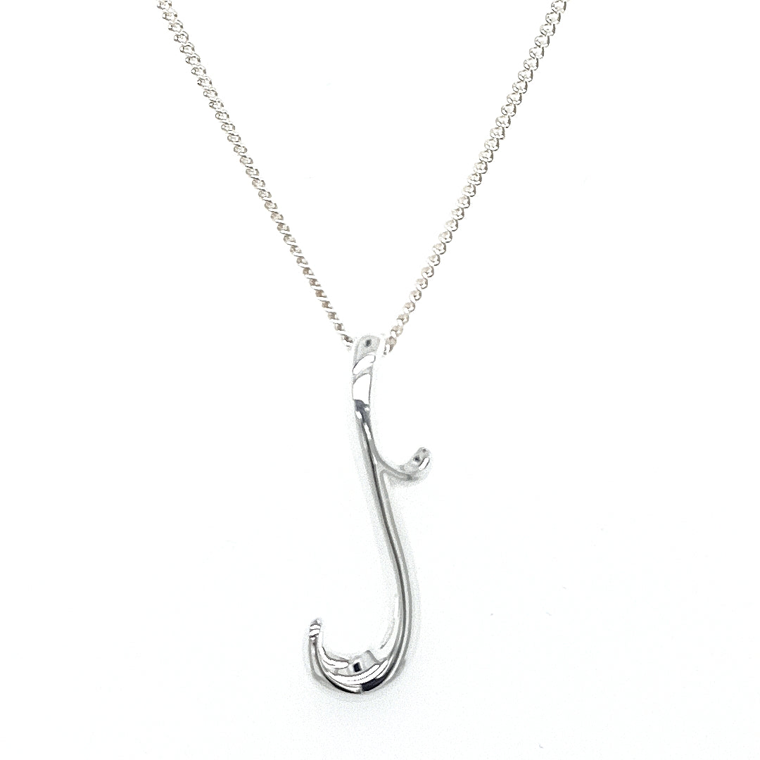Silver Polished Tendril Pendant on Chain