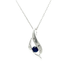 Silver Safira Sapphire & Diamond Pendant & Chain