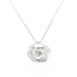 Sterling Silver and CZ Matt and Polished Rose Pendant Necklace
